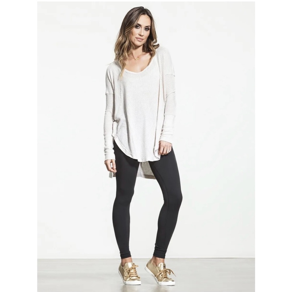 Free People Womens Size XS Ivory Ventura Pullover Thermal Pullover Sweater